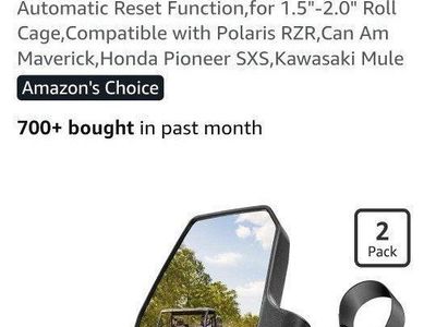 New SHEJISI UTV Side Mirrors 2-Pack for ATV, 4 Wheeler, off Road Vehicles