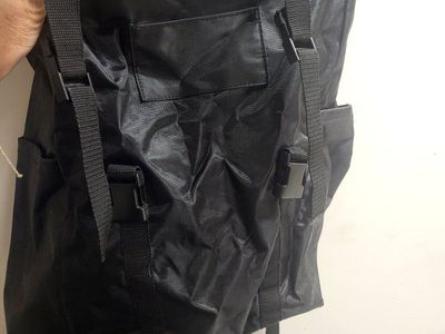 Black Nylon Backpack with Buckle Straps hiking backpack