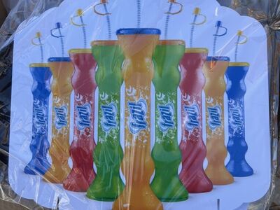 Two Boxes Full Of Frazil Slush Tube Cups W. Straws