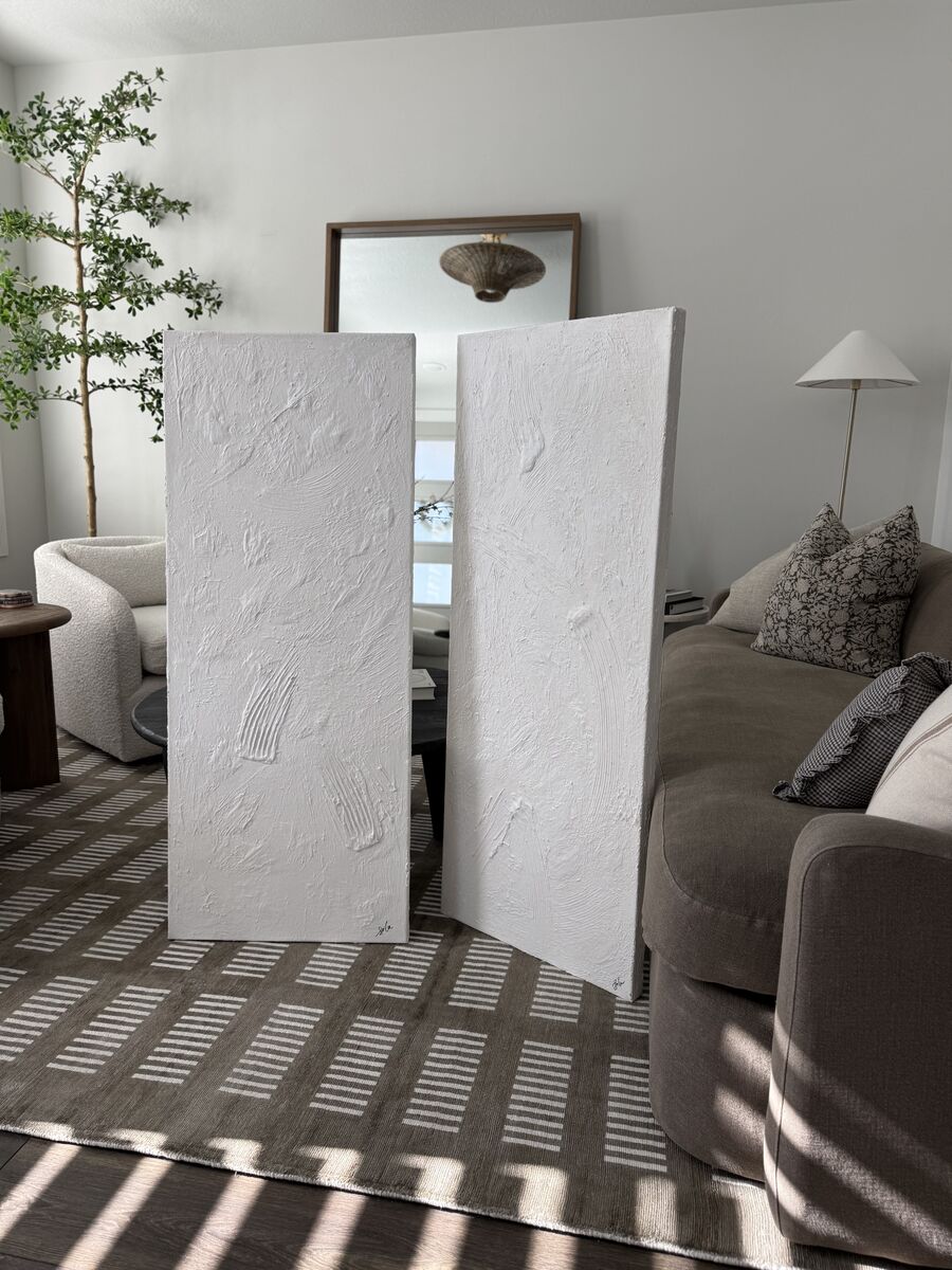 Lightly Used / Like New CB2 Paintings - Limited Edition Purl I - 20x50in - $125 for 1 / $225 for 2