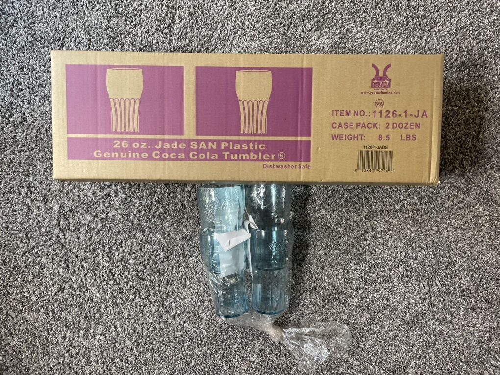 26 oz Jade SAN Plastic Genuine Coca Cola Tumblers
