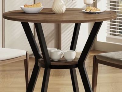 Standard height bistro table and x2 chair bundle!! Photo of chairs included.. All New in box!!