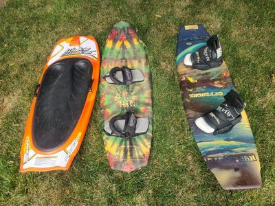 wakeboard, kneeboard, or skurf board