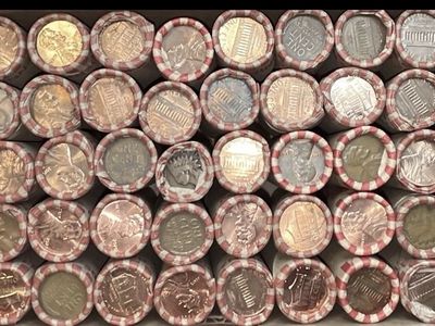 Full Box of Rolled US Pennies - Wheat Cents Indian Cents & Lincoln Cents Coin Lot