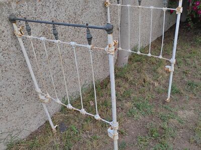 Antique/Vintage Cast Iron And Brass Crib Ends