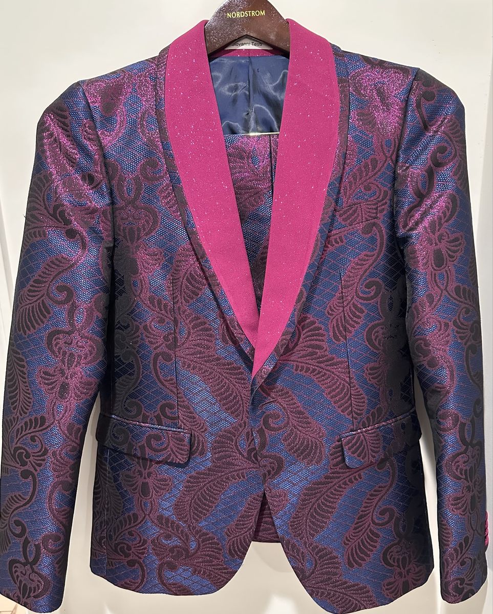  Giovanni Testi Men’s Jacquard Formal Suit – XS/Small – 32x29 – Worn Twice
