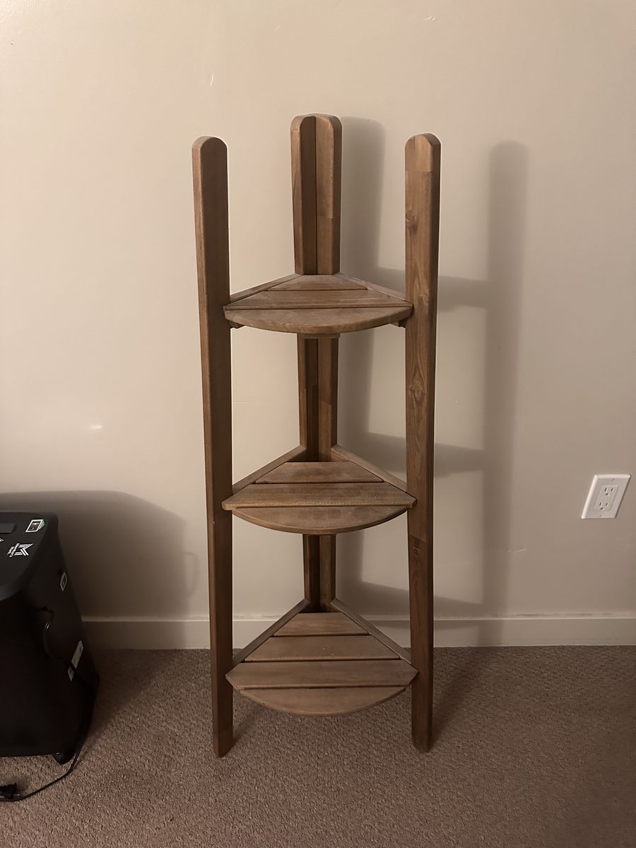 3 tier wooden corner stand 