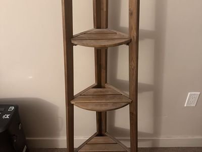 3 tier wooden corner stand
