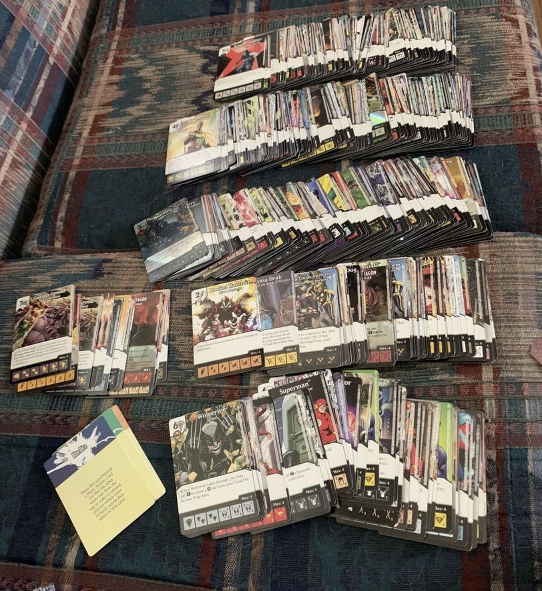 Large Marvel & DC Dice Masters Card Lot - Wolverine, Superman, Winter Soldier Cards