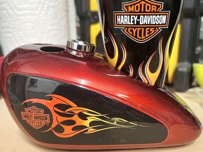 Harley-Davidson Gas Tank Shaped Toothbrush Holder with Cup Holder