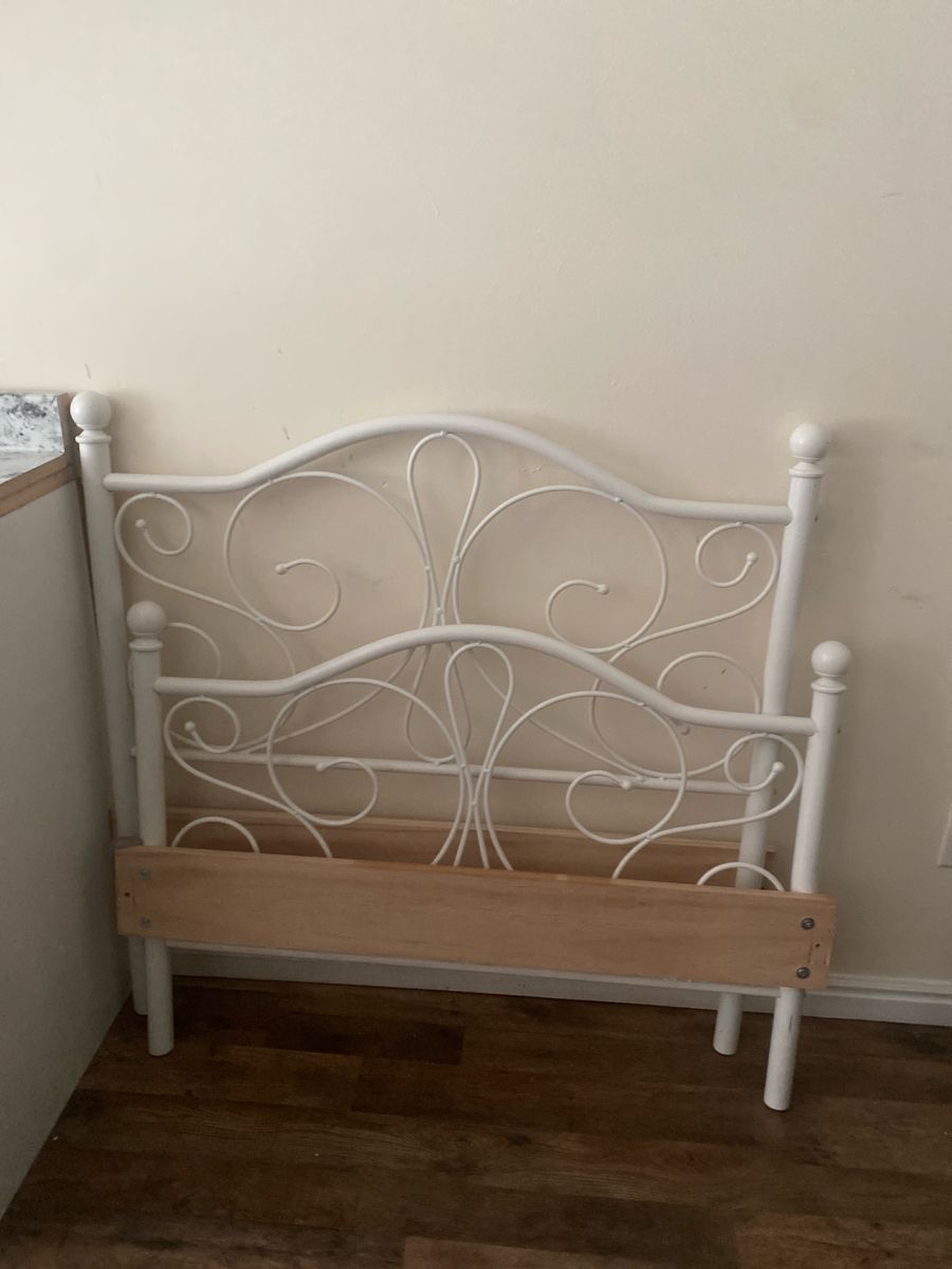 White twin headboard and footboard