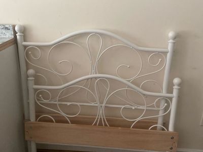 White twin headboard and footboard