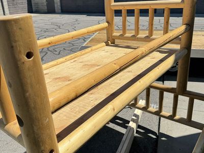 Rustic Wood Log Bunk Bed Frame - Durable & Sturdy