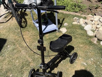 KneeRover Economy Knee Scooter Crutch Alternative - Black, Adjustable Height, 4-Wheel Mobility