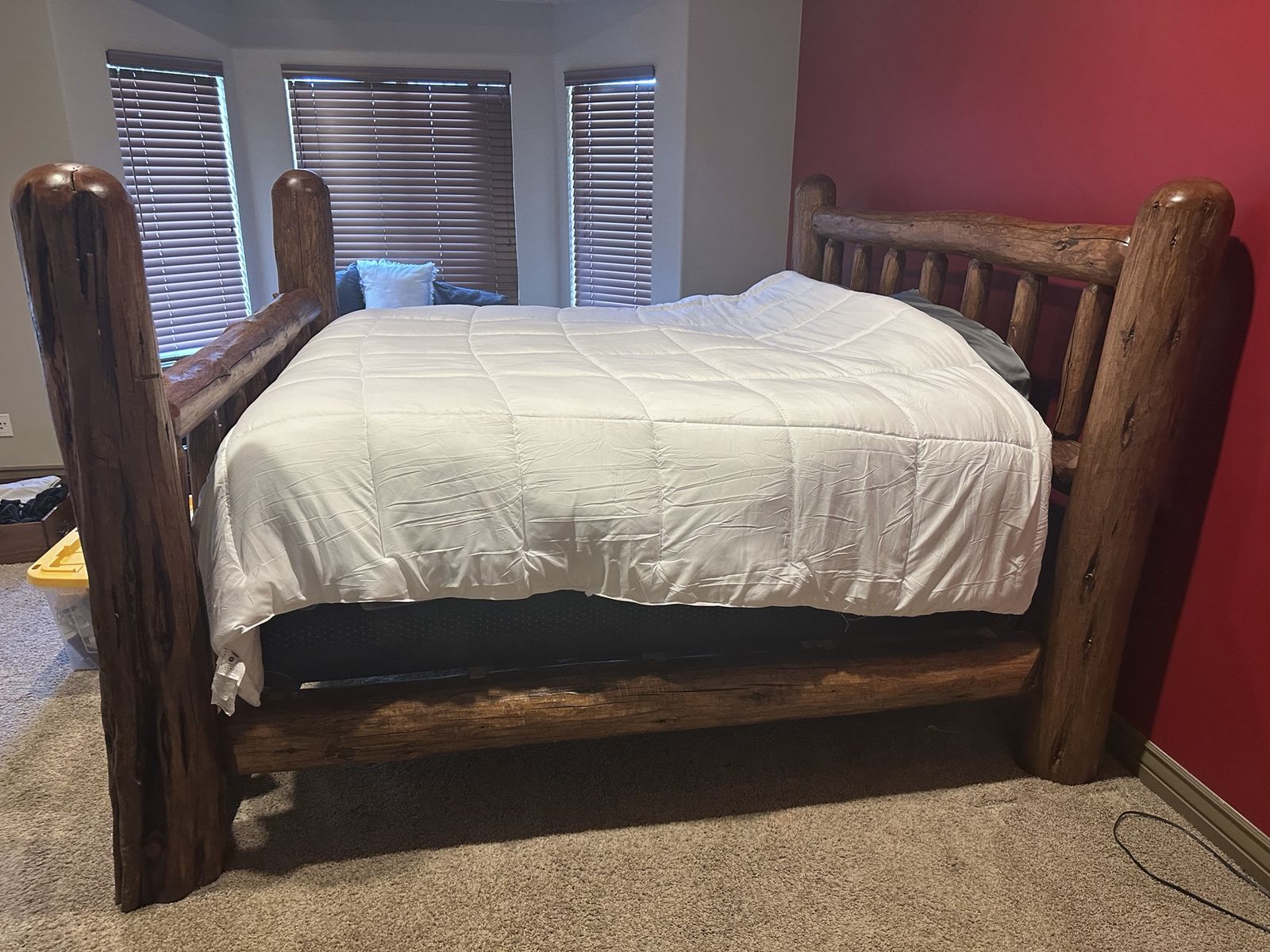 King Size Rustic Log Cabin King Size Bed Frame - Solid Wood, Unique Design
