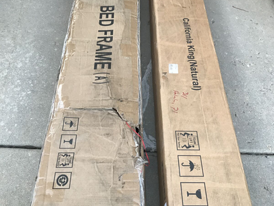 Brand new bed frames California queen or twin size bed only 40.00