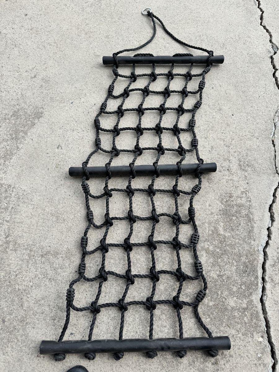 Black Rope Cargo Net - Climbing Net or Ladder for Playset