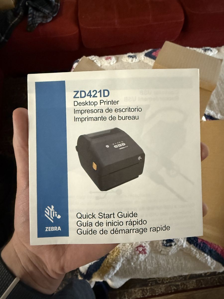 Zebra ZD421D Desktop Printer with Quick Start Guide