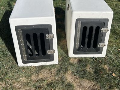 (2) Vintage Fiberglass Dog Crates.
