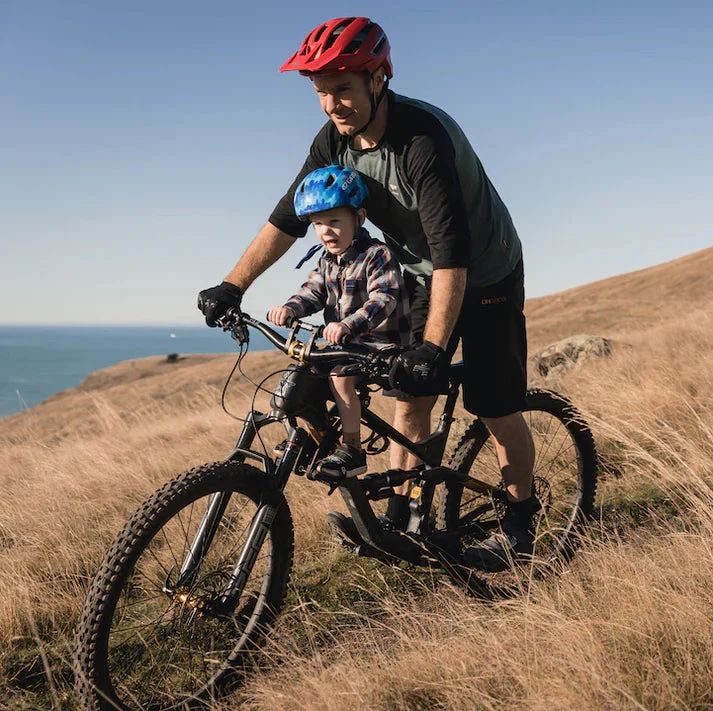 Kids ride shotgun bike seat