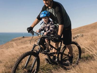 Kids ride shotgun bike seat