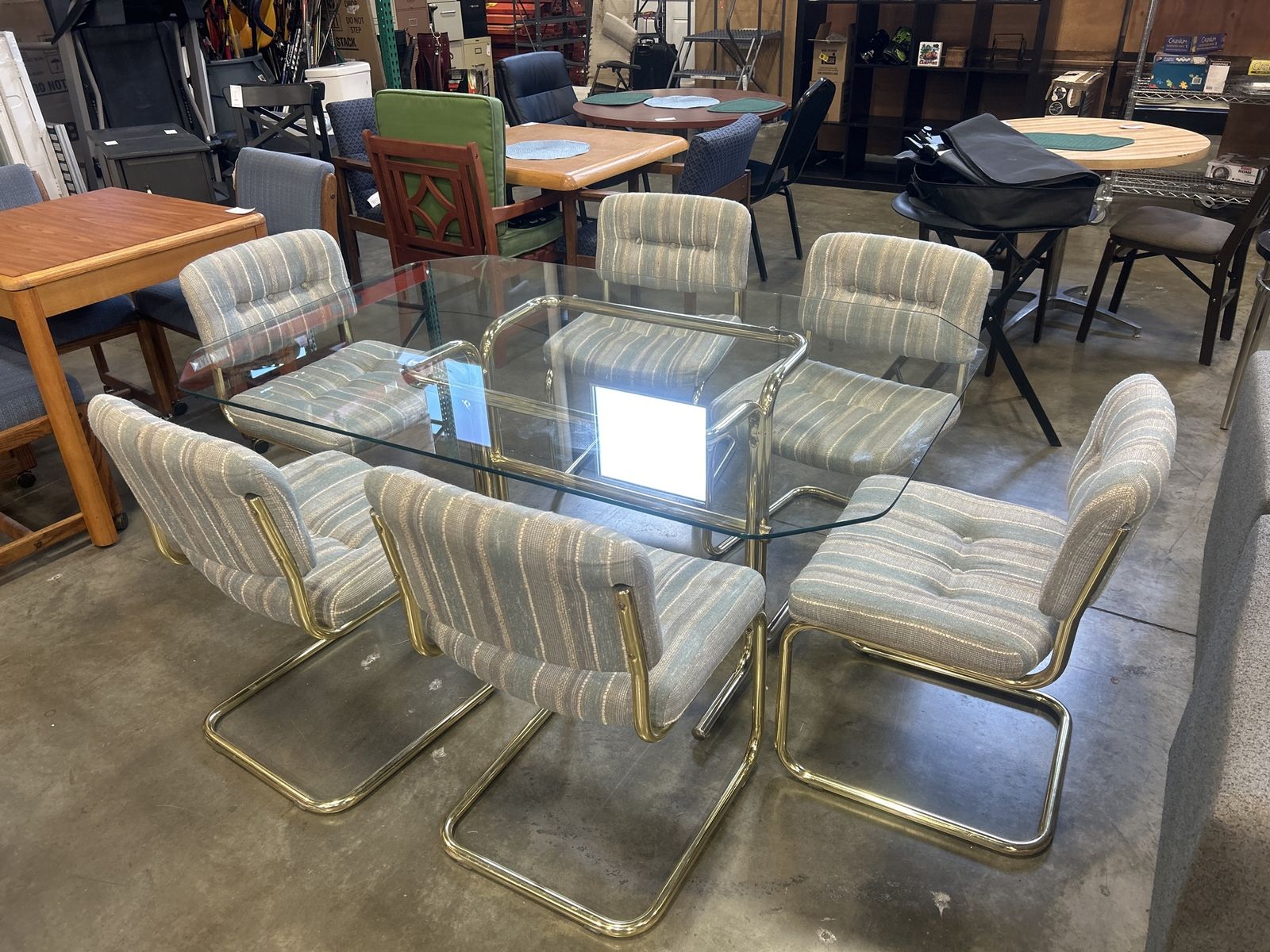 Glass table top vintage set