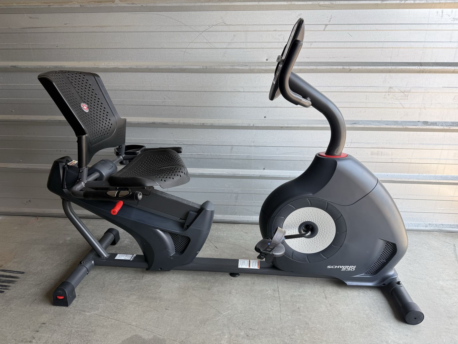 Schwinn 230 Recumbent Exercise Bike - Black, Excellent Condition