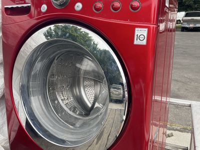 LG Direct Drive Front Load Washer - Red, Good Condition, Efficient & Stylish