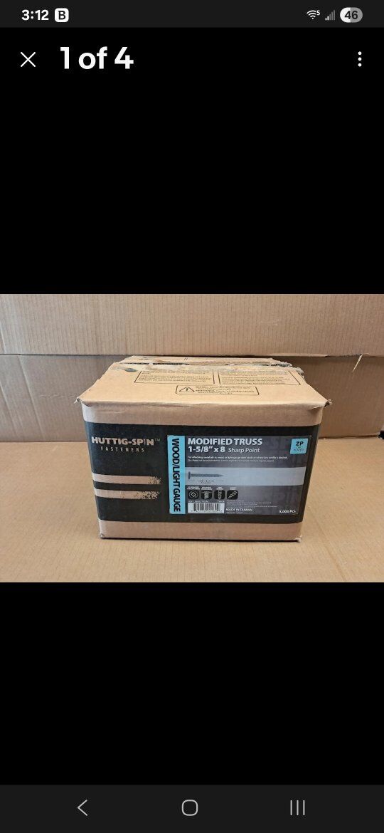 #8 x 1-5/8" Sharp Point Screws Modified Zinc screw