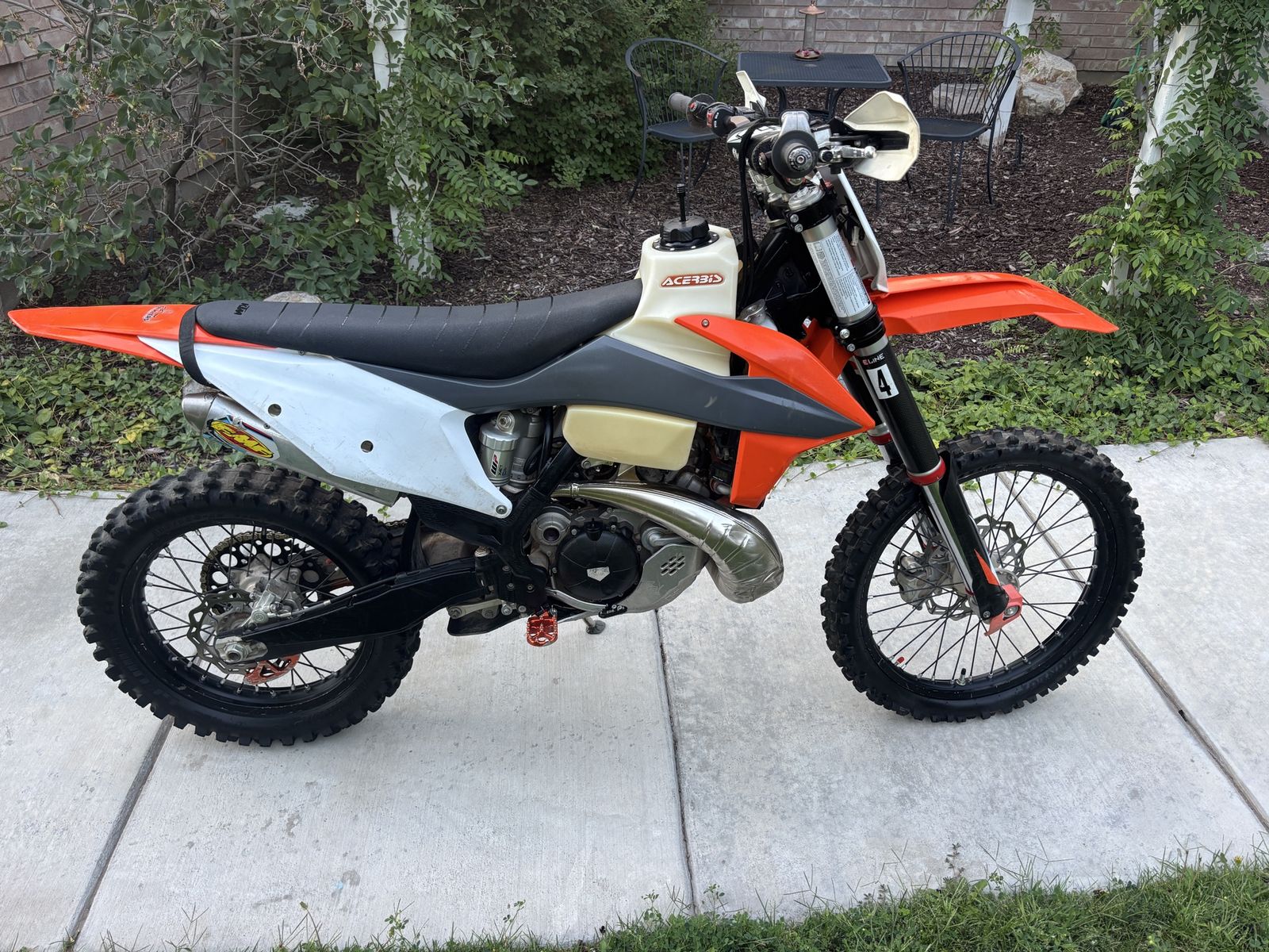 300 XC KTM Off-Road Dirt Bike with FMF Exhaust and Acerbis Fuel Tank