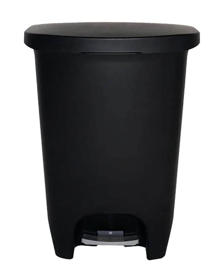NEW GLAD Plastic Step Trash Can, 13-Gallon, Black