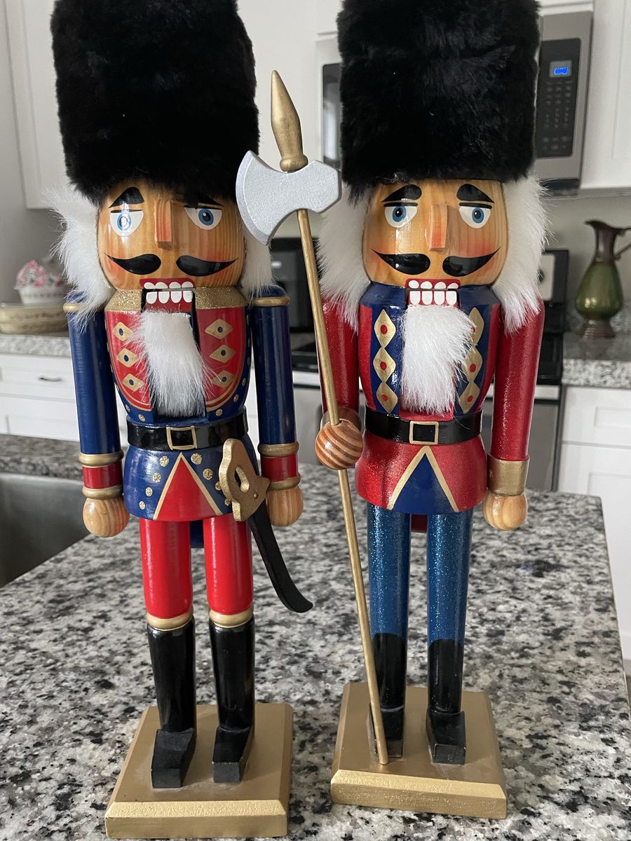 Matching 15inch Christmas nutcrackers red blue