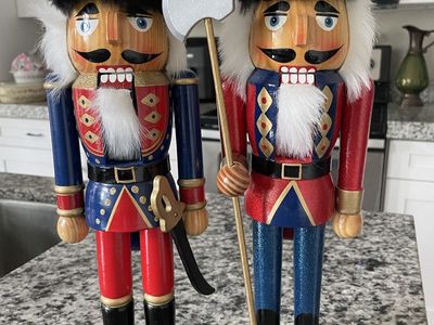 Matching 15inch Christmas nutcrackers red blue