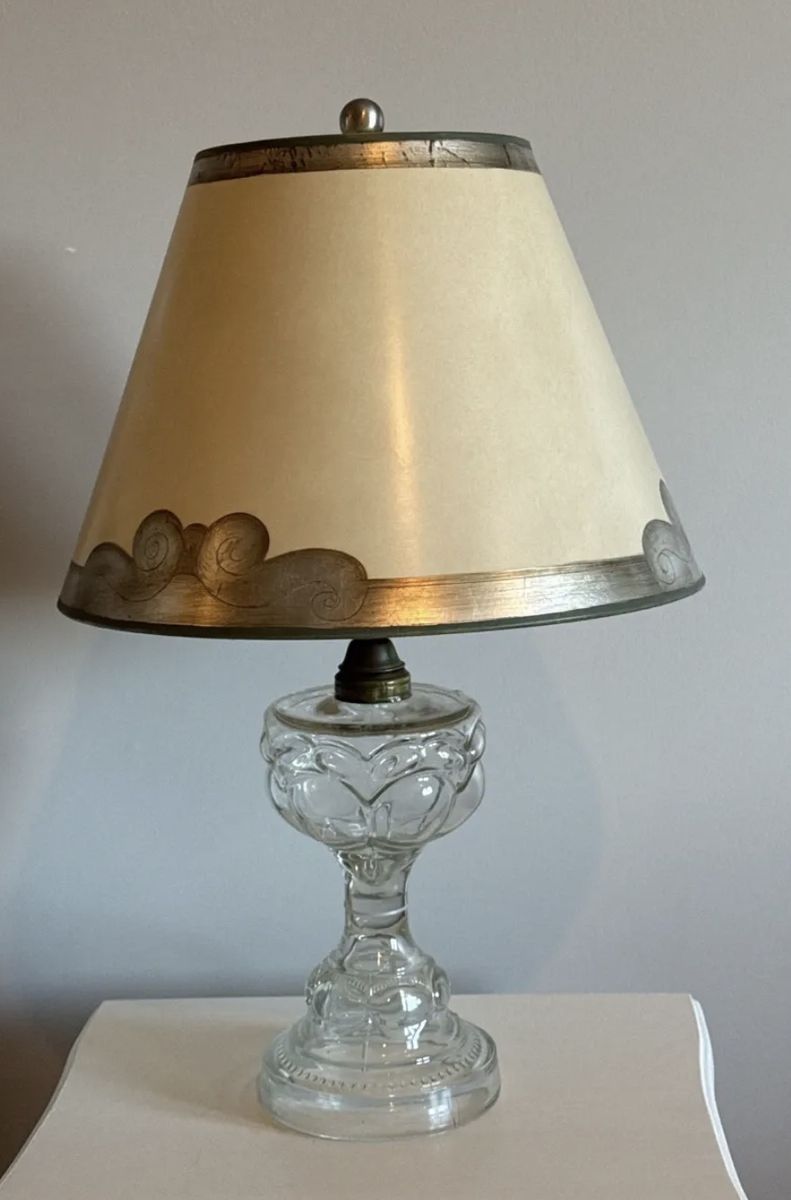 Vintage Clear Glass Oil Lamp
