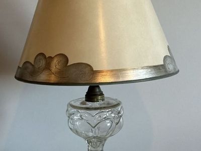 Vintage Clear Glass Oil Lamp