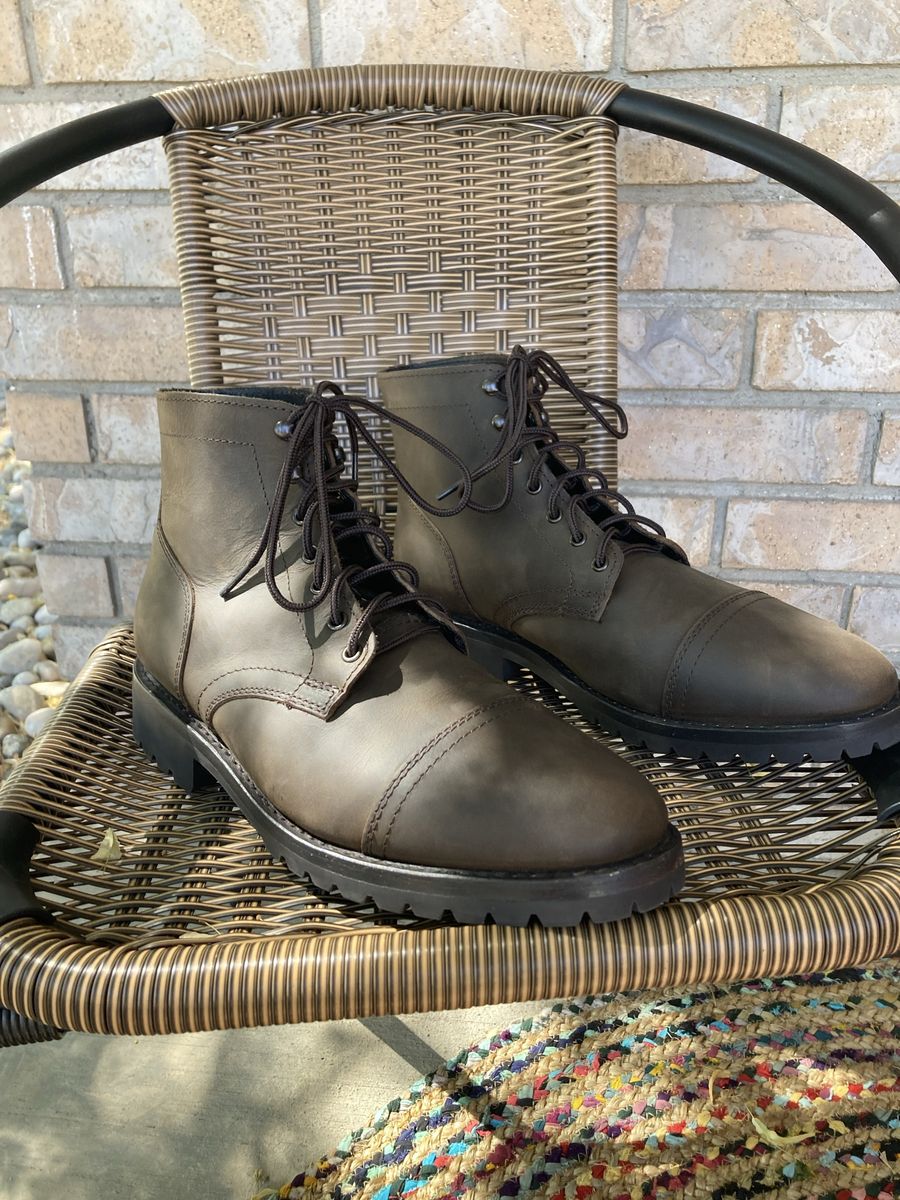Thursday Captain Stormking boots, Tobacco leather, size 11