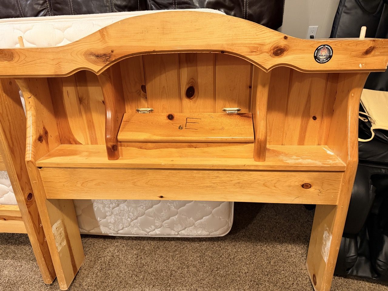 Wooden Bunk Beds with Built-in Bookcase Headboard