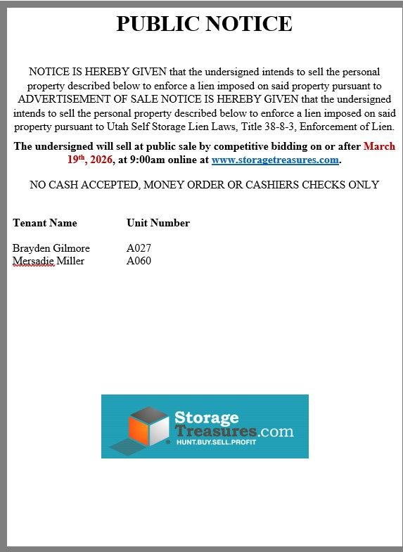 Notice of Public Auction