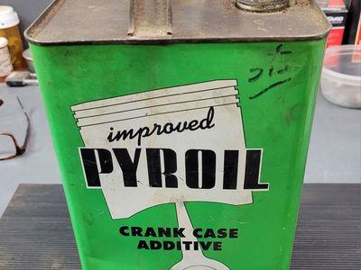 Vintage Improved PYROIL Crank Case Additive 1-Gallon Metal Can - Collectible Automobilia