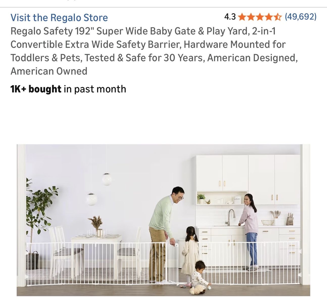 Regalo 192 Inch Baby Gate / Play Yard