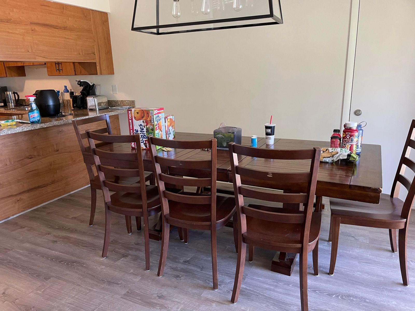 8 Person Dark Wood Table With Chairs