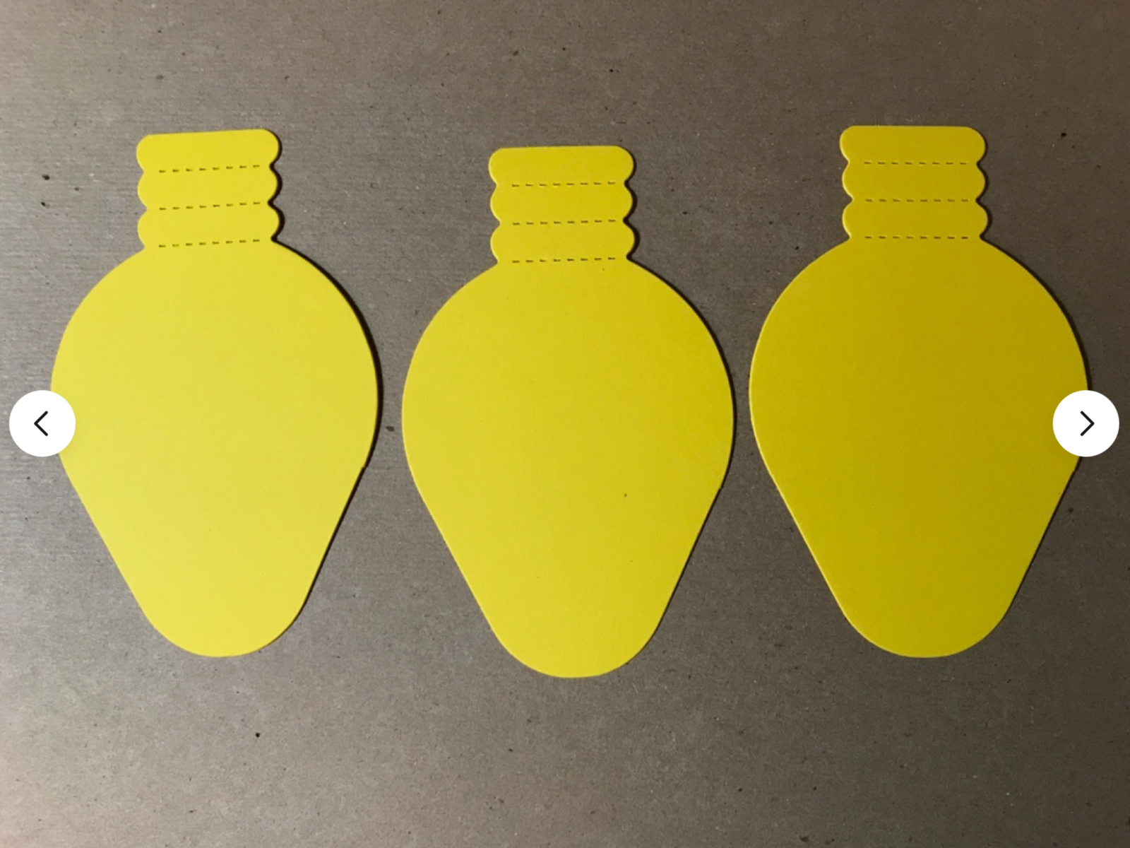 Christmas Light Bulbs 15 pcs 5" H x 2 15/16" W or Ornaments 15 pcs 3” W x 3.5” H Paper Die Cuts Use to Make a Banner
