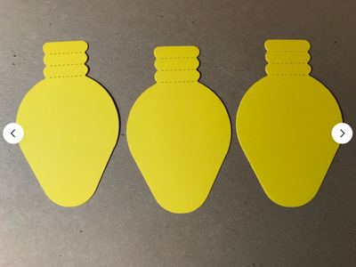 Christmas Light Bulbs 15 pcs 5" H x 2 15/16" W or Ornaments 15 pcs 3” W x 3.5” H Paper Die Cuts Use to Make a Banner