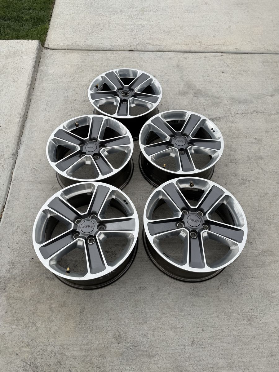 Jeep Wrangler Rims 18” with sensors like new