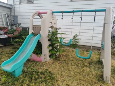 Used Kids Outdoor Playset with Slide and Swings
