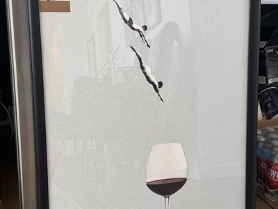 Surrealist framed wine print