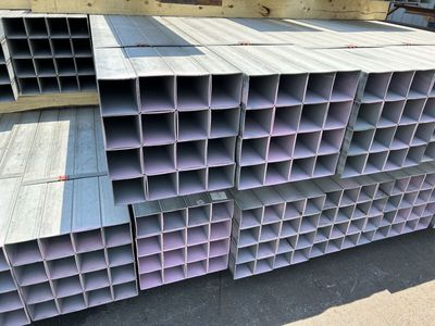 BEST BUY OF THE YEAR! Surplus Galvanized Steel Square Tubing 4 x 4 x .098 (13ga) wall x 33'6 $109.95 each