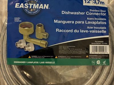 Eastman Steel-Flex Stainless Steel Dishwasher Connector Line 12 Ft 69008