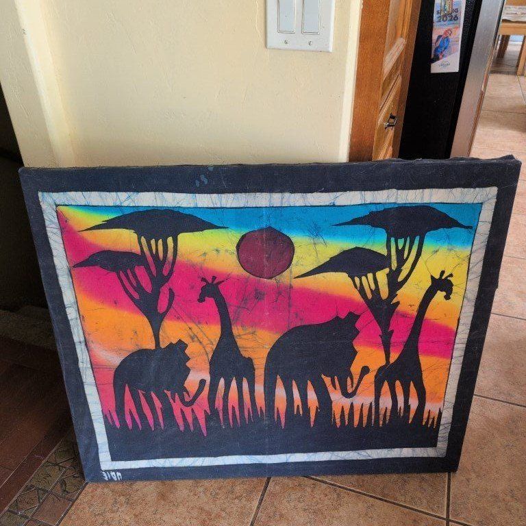 African safari sunset canvas print
