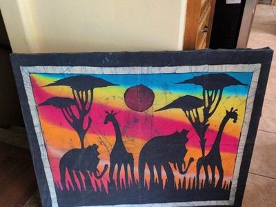 African safari sunset canvas print